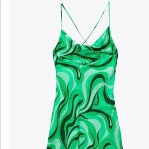Zara Green Flowing Mini Dress Size S